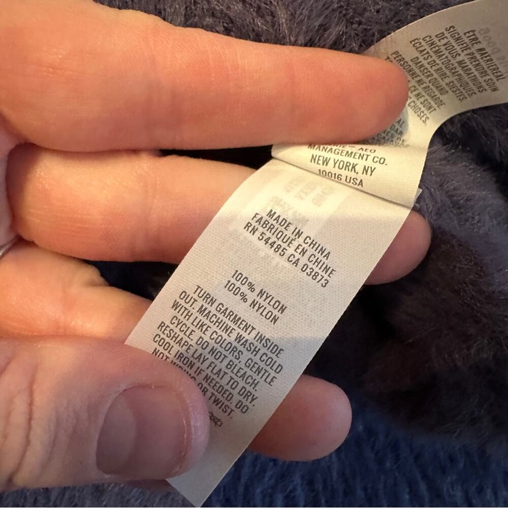 Aerie Flurry Soft Fuzzy Long Sleeve Striped Colorblock Pullover Sweater Sz L NEW - Picture 8 of 11